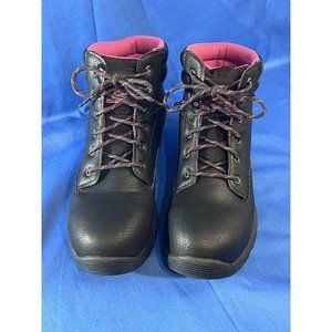 Brahma Black Pink Women's Waterproof Steel Toe Work Boots Shoes Size 8